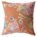 Homeroots 20 in. Garden Indoor & Outdoor Zippered Throw Pillow Pink & Orange 412727